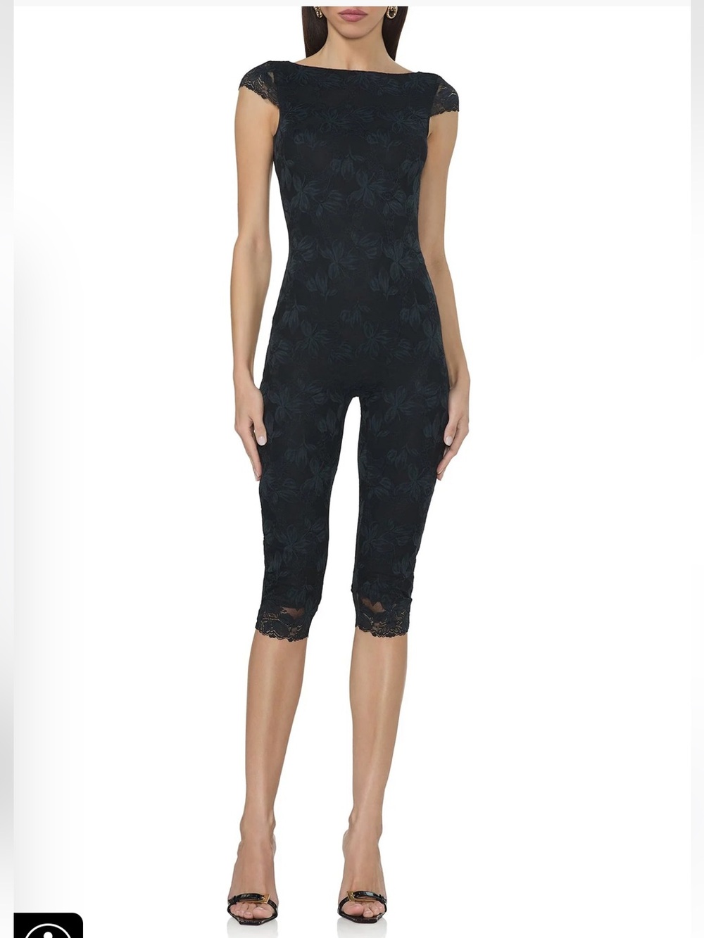 AFRM Black Gilly Lace Catsuit Jumpsuit M NEW $120